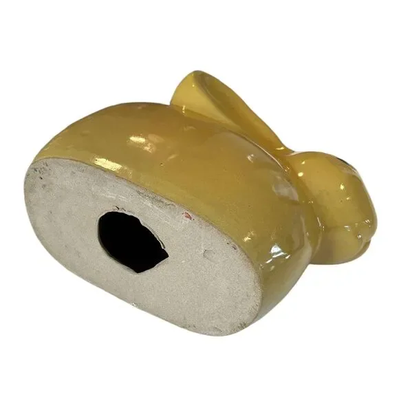 Vintage Yellow Mustard Colored Bunny Rabbit Ceramic Figurine - Picture 6 of 6